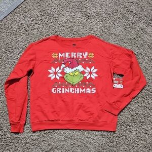 NWT Grinch Sweatshirt Christnas Crewneck Large Longsleeve Top Unisex